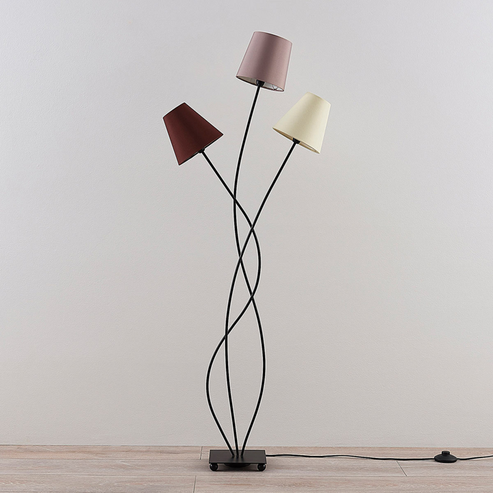 Lindby Stehleuchte Melis Standleuchte Stehlampe Leselampe Dreiflammig E14 Stoff B-Ware - 4251096545739