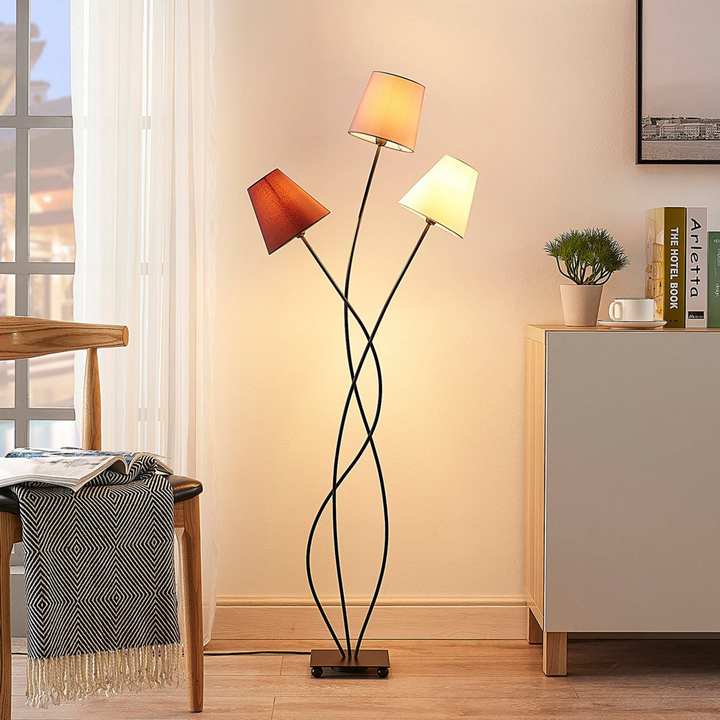 Lindby Stehleuchte Melis Standleuchte Stehlampe Leselampe Dreiflammig E14 Stoff B-Ware - 4251096545739