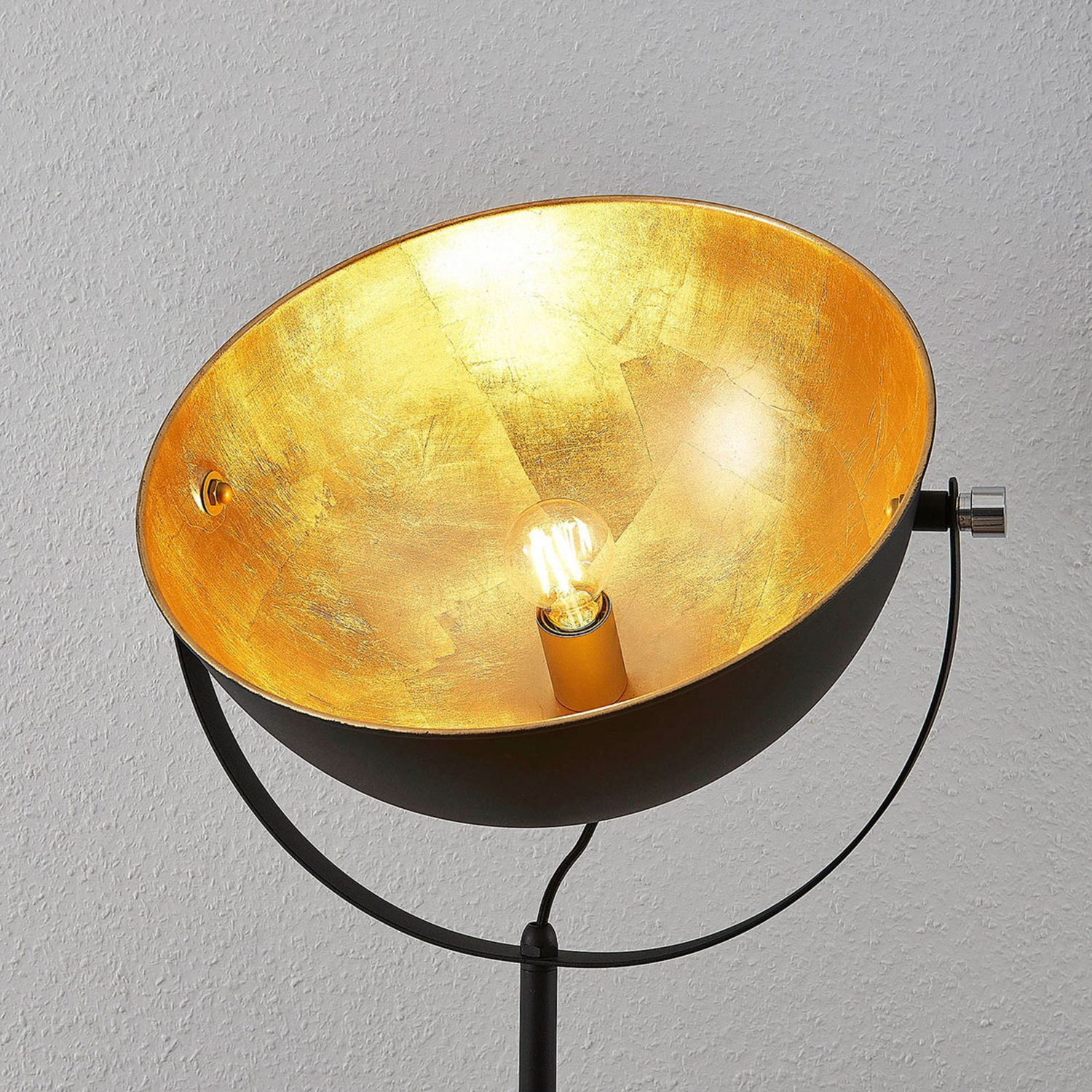 B-Ware Lindby Stehleuchte Muriel Stehlampe Standleuchte Lampe Leuchte E27 Schwarz Gold - 4251096551907