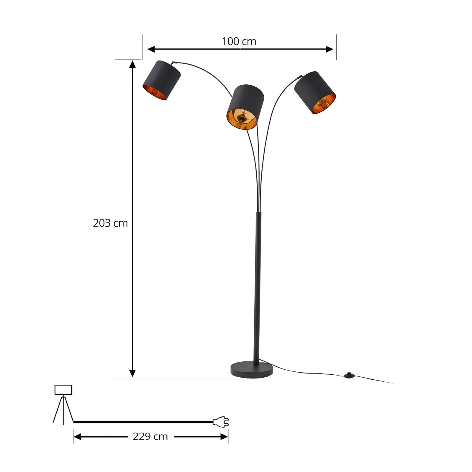 Lindby Nanika Stehleuchte Standleuchte Stehlampe Stehlicht Leselampe Leuchte LED - 4251911732665