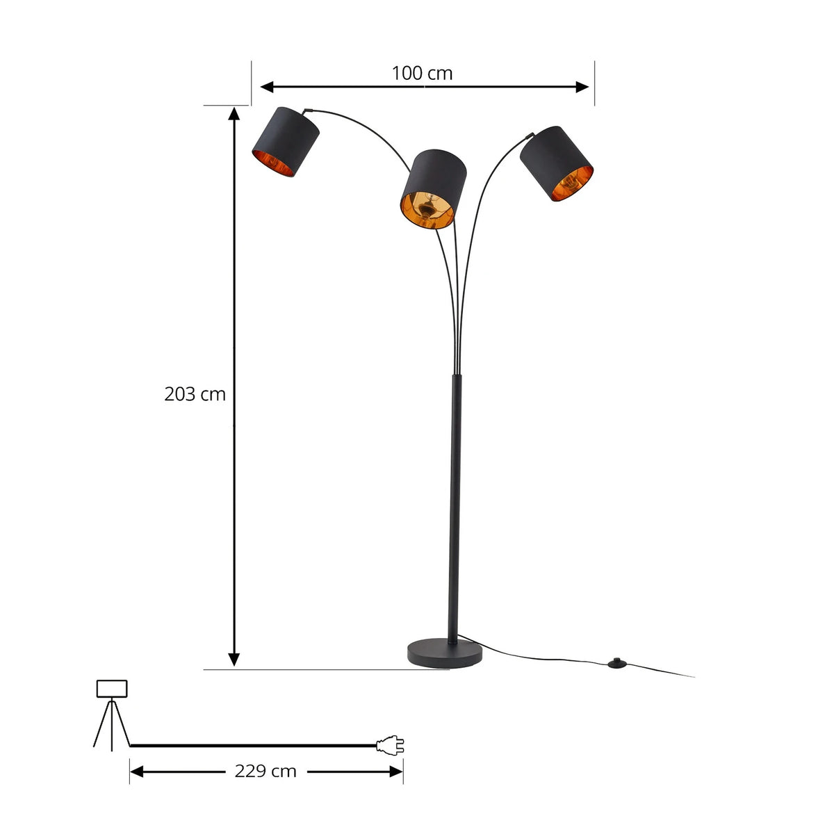 Lindby Nanika Stehleuchte Standleuchte Stehlampe Stehlicht Leselampe Leuchte LED - 4251911732665