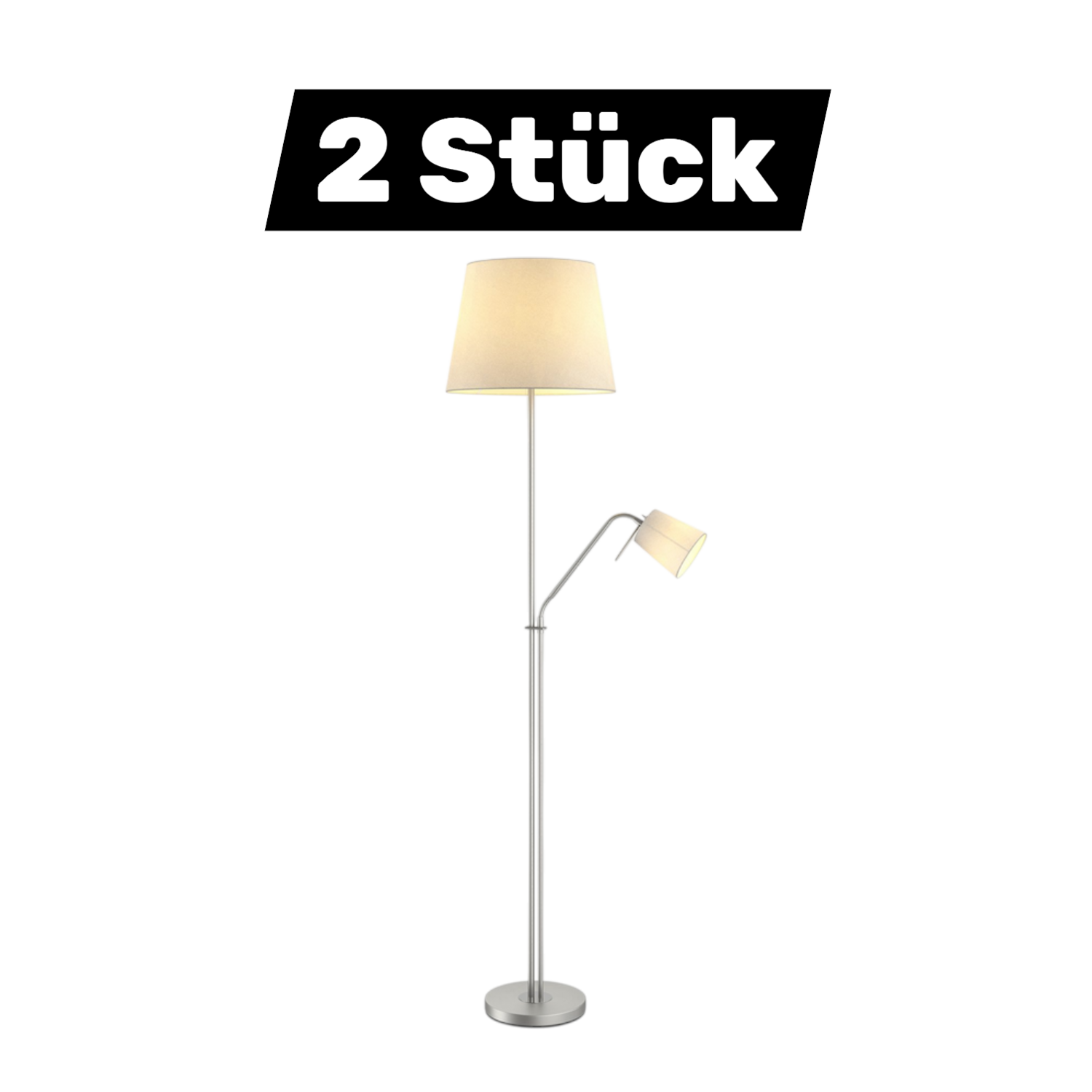 Lindby Nantwin Stehleuchte Stehlampe Standleuchte Standlampe Weiß 2 Stück B-Ware - 4251096573411
