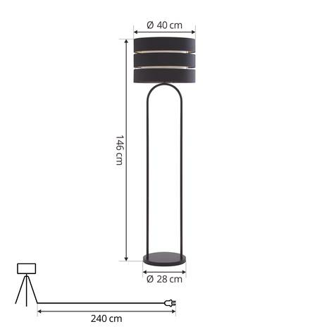 B-Ware Lindby Tsomo Stehleuchte Stehlampe Standleuchte Leuchte Lampe Licht Stoff ø40 Cm - 4251911765472