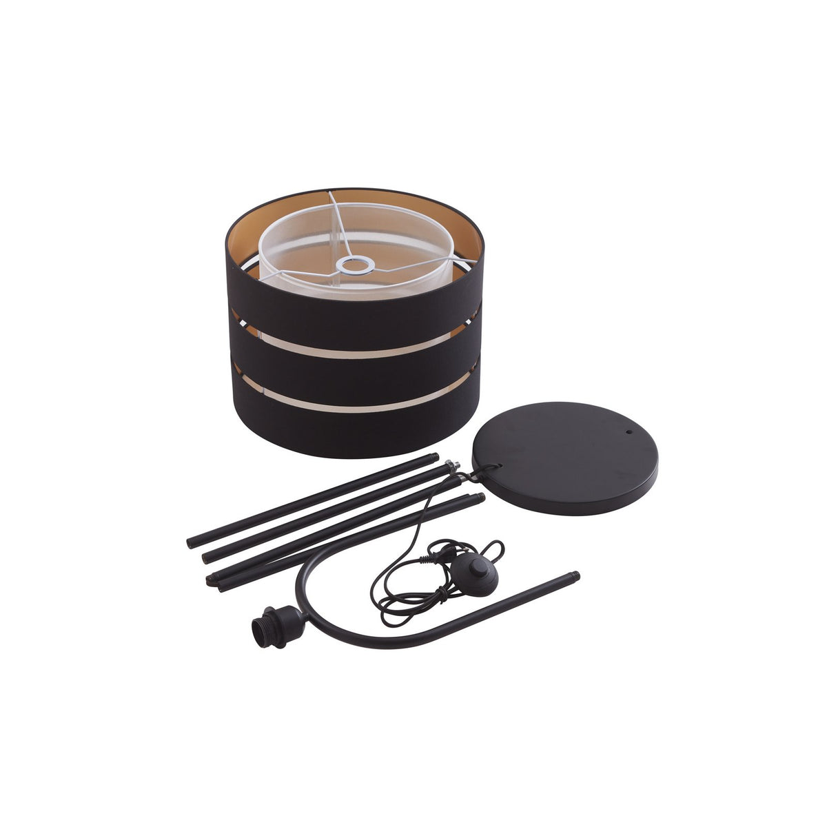 Lindby Tsomo Stehleuchte Stehlampe Standleuchte Leuchte Lampe Licht Stoff Ø40 cm - 4251911765472