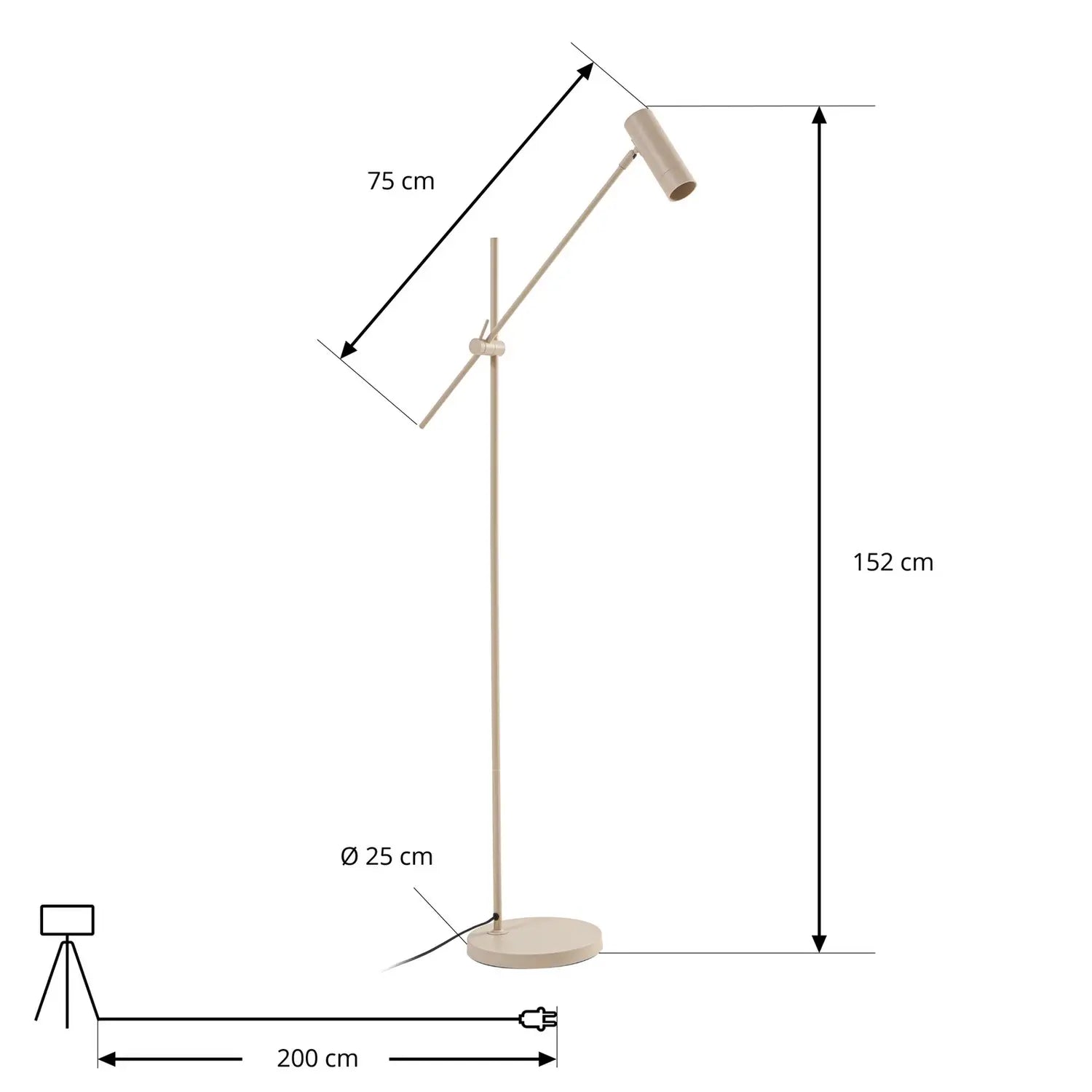B-Ware Lindby Stehleuchte Standlampe Vilo Beige Beweglich Metall Gu10 Led 153 Cm La705 - 4255830905995