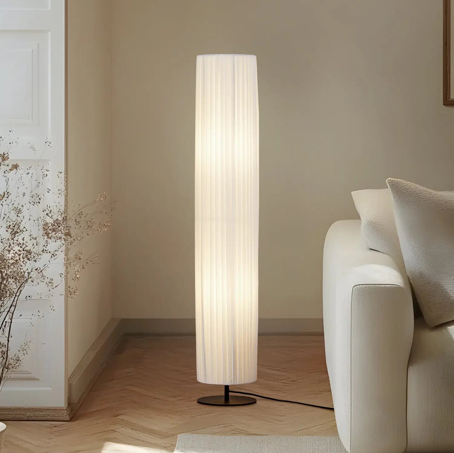 B-Ware Lindby Stehleuchte Lampe Virelle Weiß Textil Höhe 117 Cm E27 Stehleuchte 2 Flg. - 4255830903755