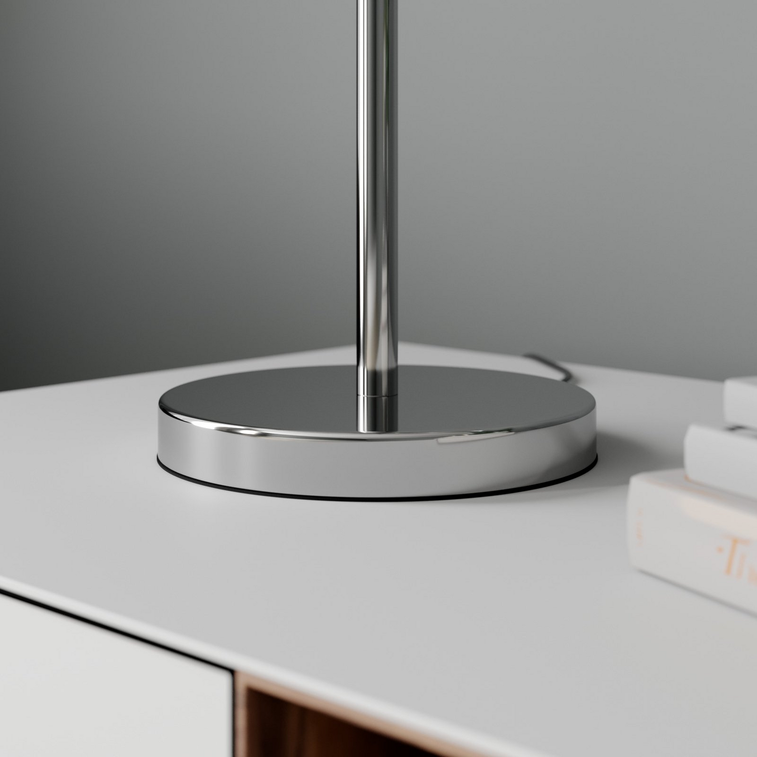Lampe de table en tissu Lindby de qualité B, lampe de table Benjiro, lampe de lecture LED E27, chrome blanc 412 
