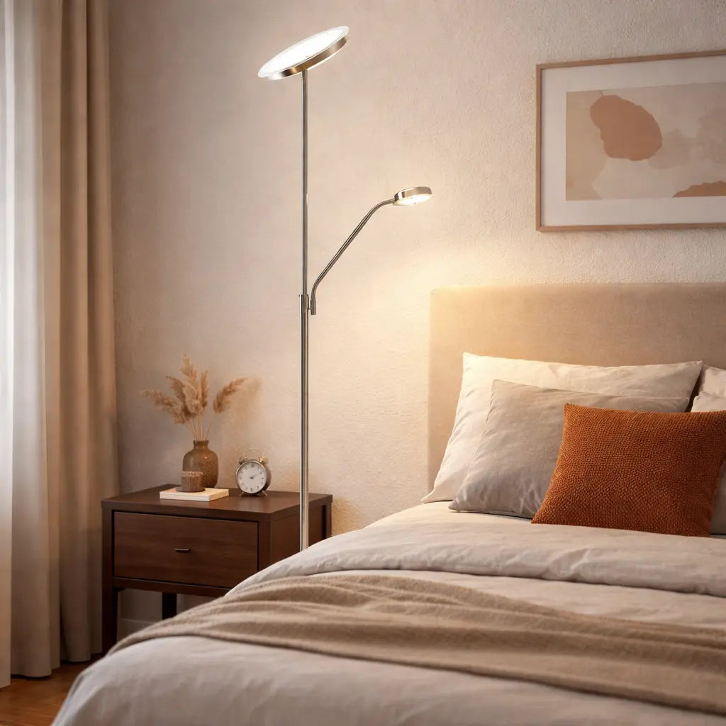 B-Ware Lindby Sumani Led Stehleuchte Standleuchte Stehlampe Standlampe Led Rund Nickel