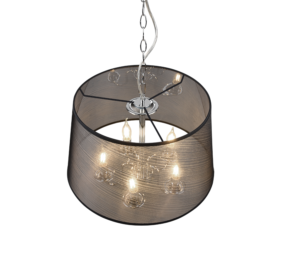 Pendelleuchte Hängelampe Pendellampe Lindby Talisha Organza schwarz Lampe Eisen - 4251911713640