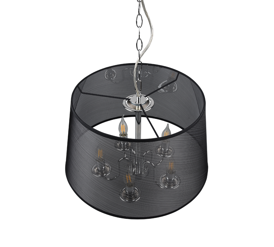 Pendelleuchte Hängelampe Pendellampe Lindby Talisha Organza schwarz Lampe Eisen - 4251911713640