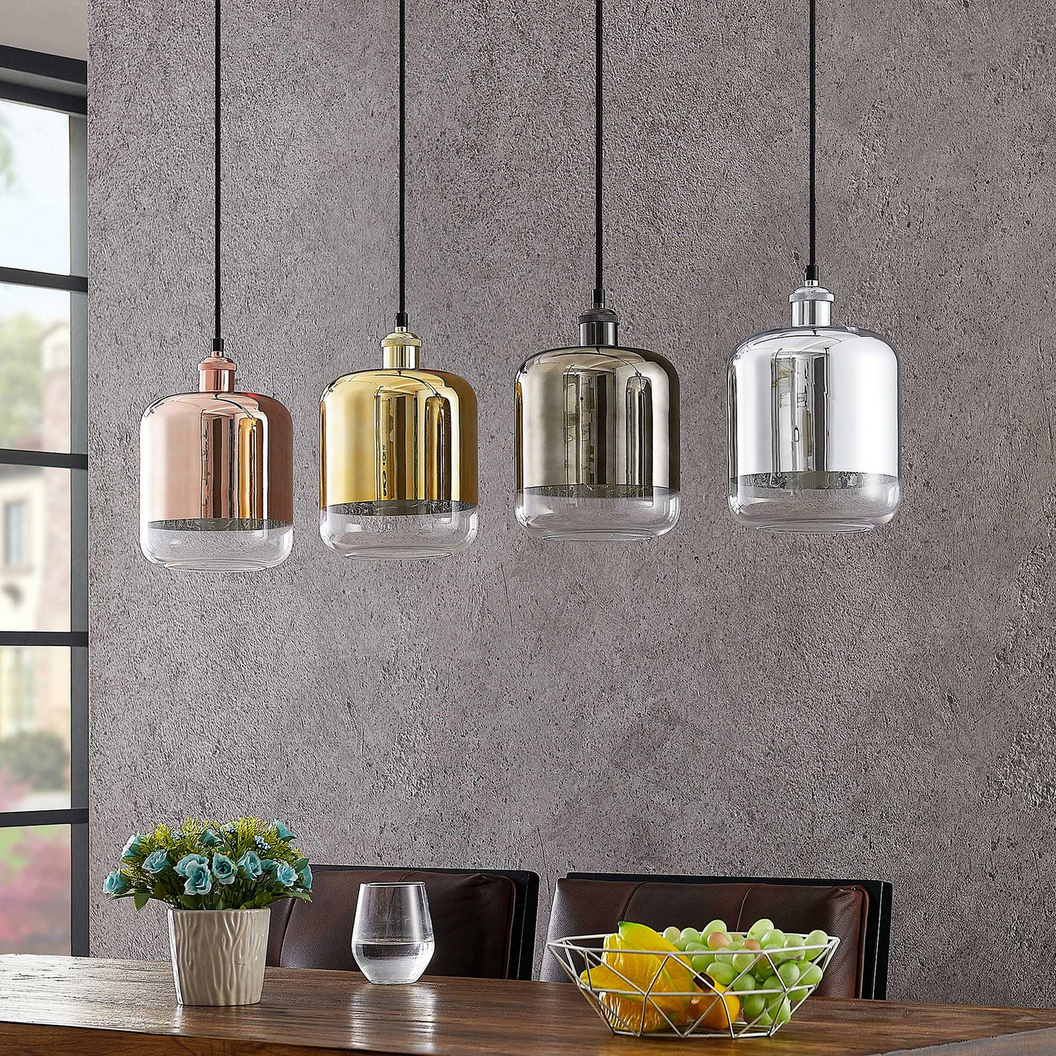 Suspension Lindby Tallinn (référence B), plafonnier, lampe de cuisine, culot E27 4 F380