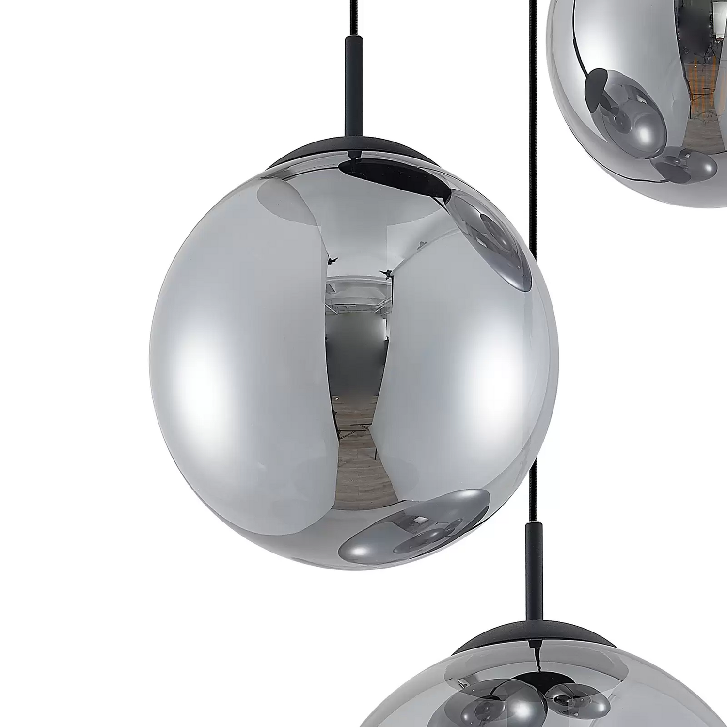 B-Ware Lindby Teeja Hängelampe 3 Glaskugeln Rauchgrau Hängeleuchte Lampe Leuchte Spot - 9628018