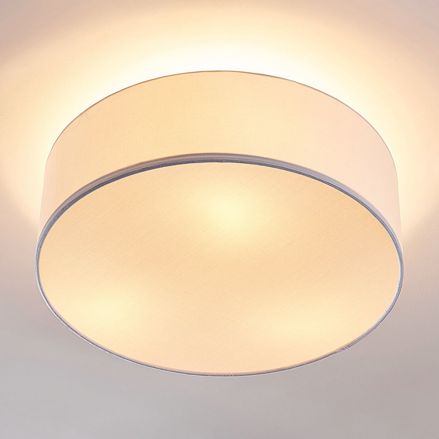 Plafonnier Lindby de qualité B, modèle Sebastian, douille E27, diamètre 40 cm, blanc