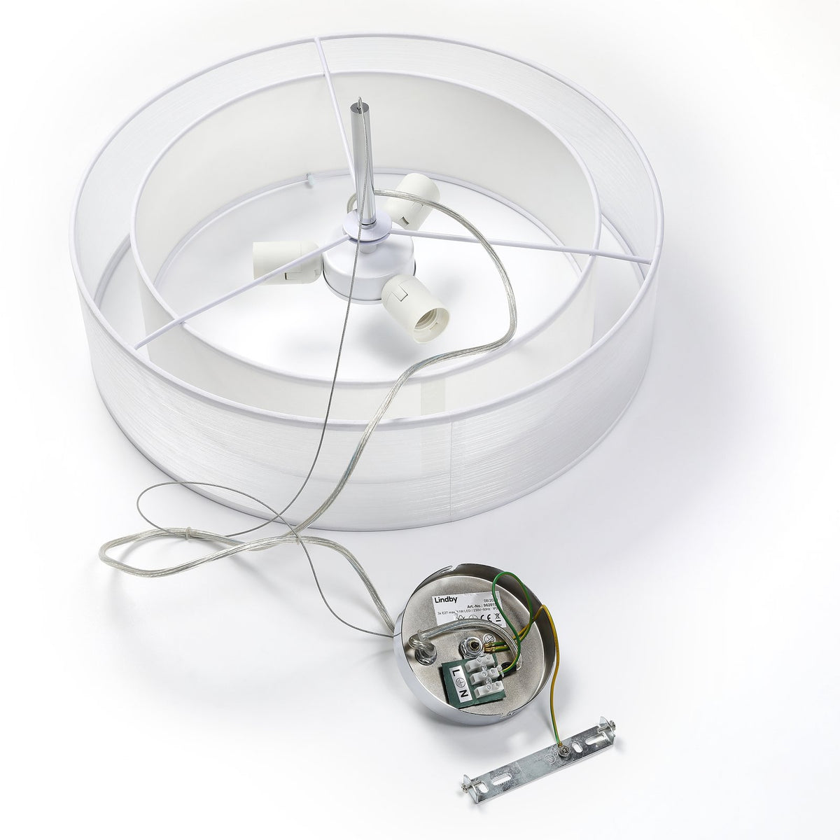 Lindby Textilpendelleuchte Pikka Deckenlampe Hängeleuchte Lampe Leuchte E27 w220 - 6291106558548