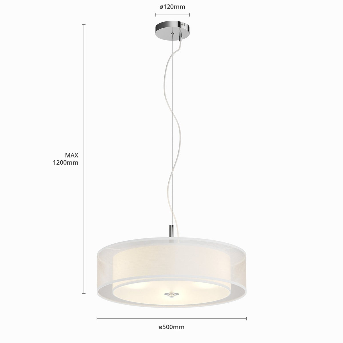 Lindby Textilpendelleuchte Pikka Deckenlampe Hängeleuchte Lampe Leuchte E27 w220 - 6291106558548
