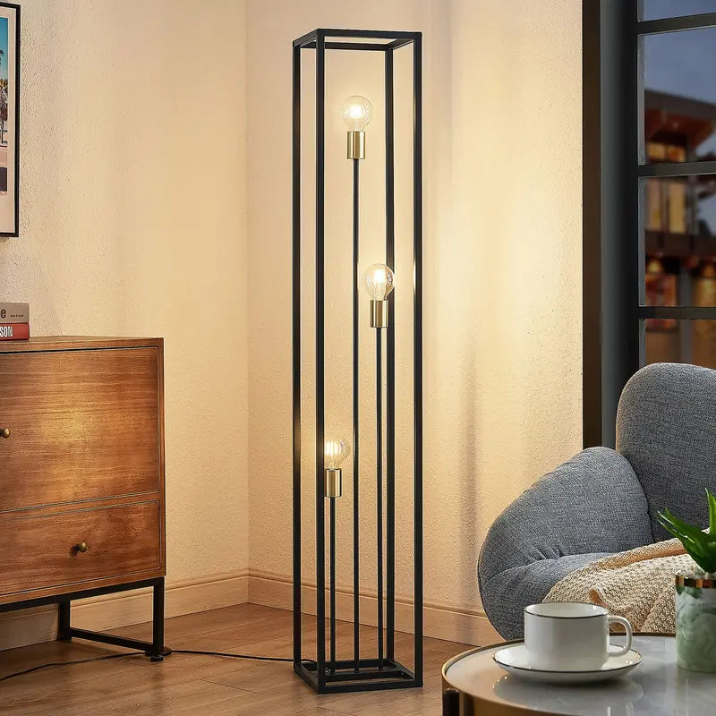 B-Ware Lindby Tiliane Käfig Stehlampe Leuchte Stehleuchte Lampe 3 Flammig E27 Schwarz