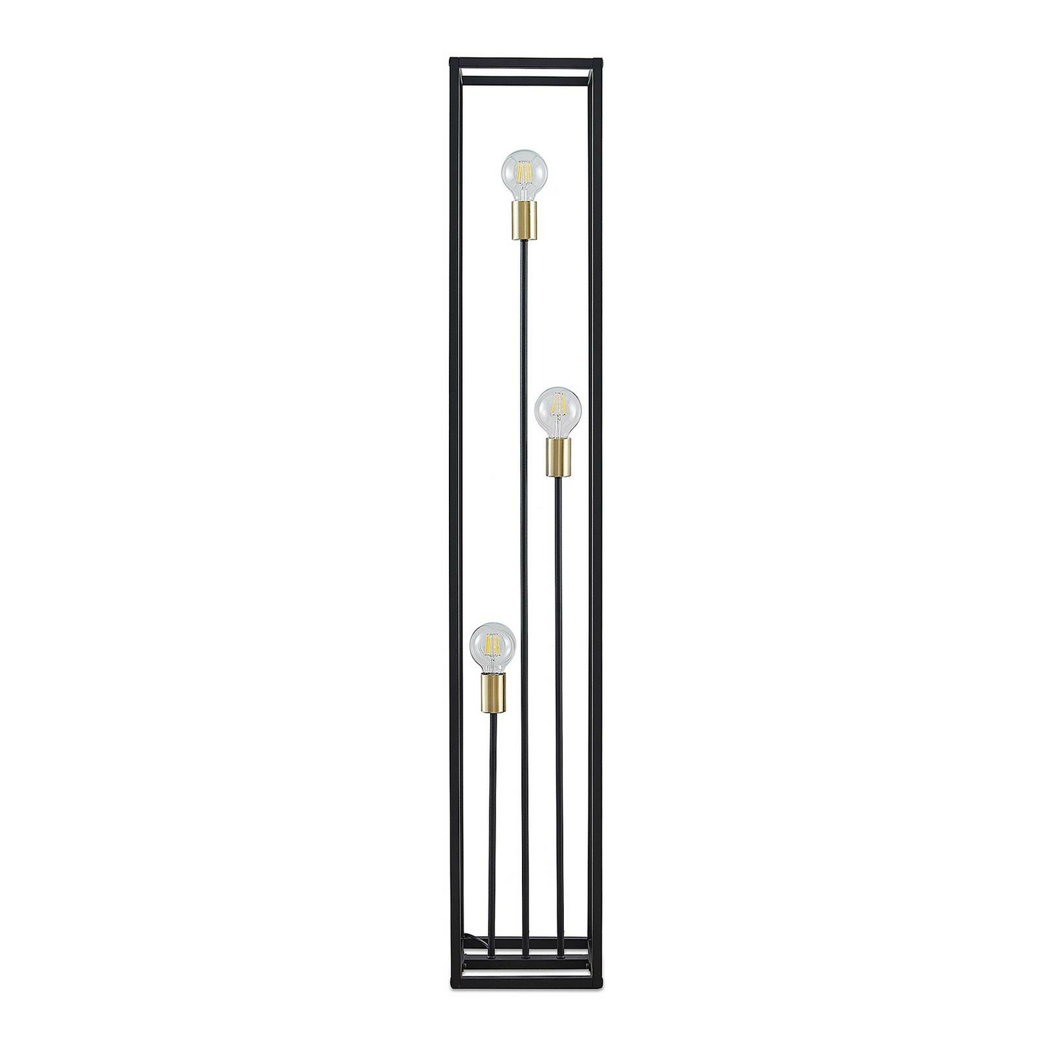 B-Ware Lindby Tiliane Käfig Stehlampe Stehleuchte Wohnzimmerlampe 3 Flammig E27 Schwarz - 8503823417306
