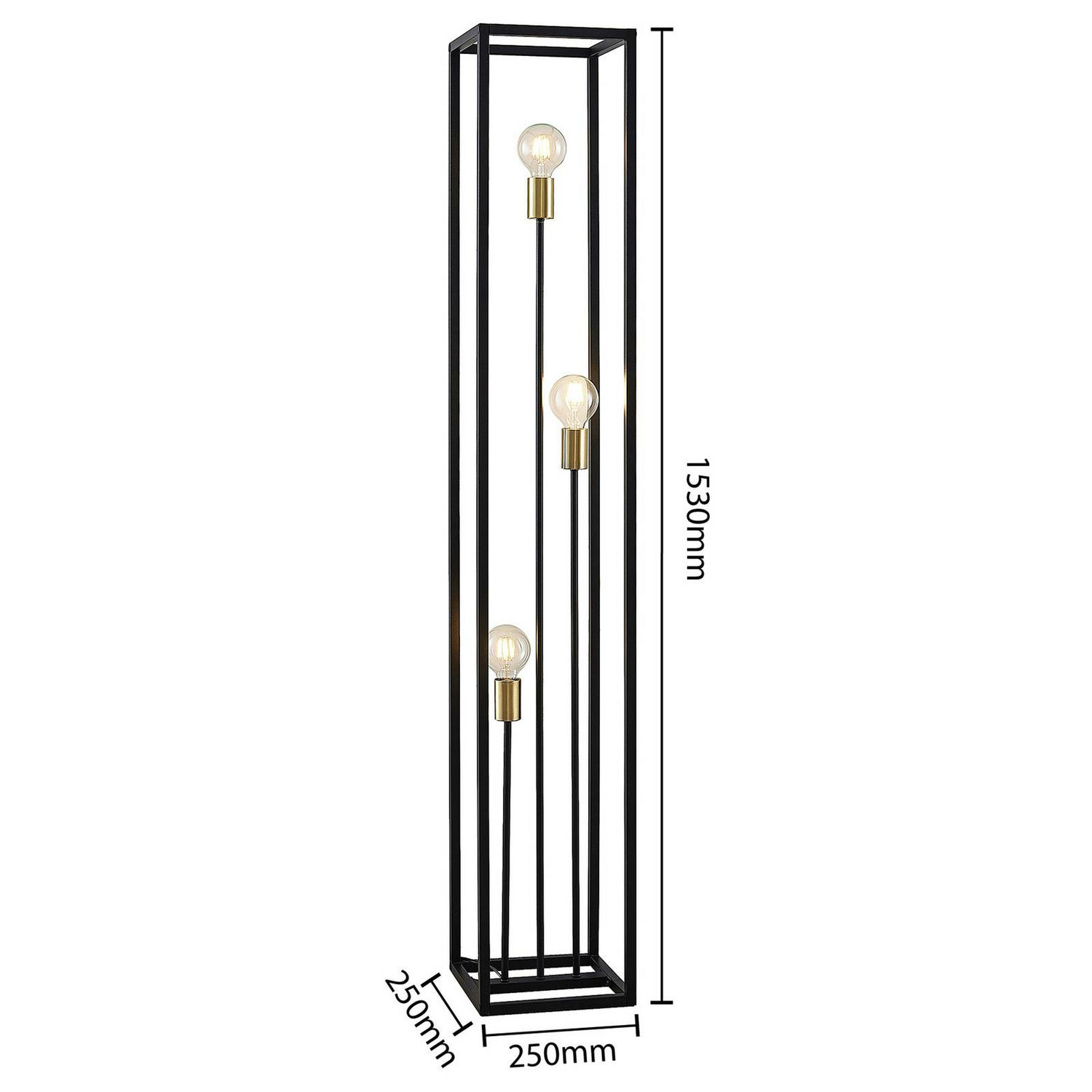 B-Ware Lindby Tiliane Käfig Stehlampe Stehleuchte Wohnzimmerlampe 3 Flammig E27 Schwarz - 8503823417306