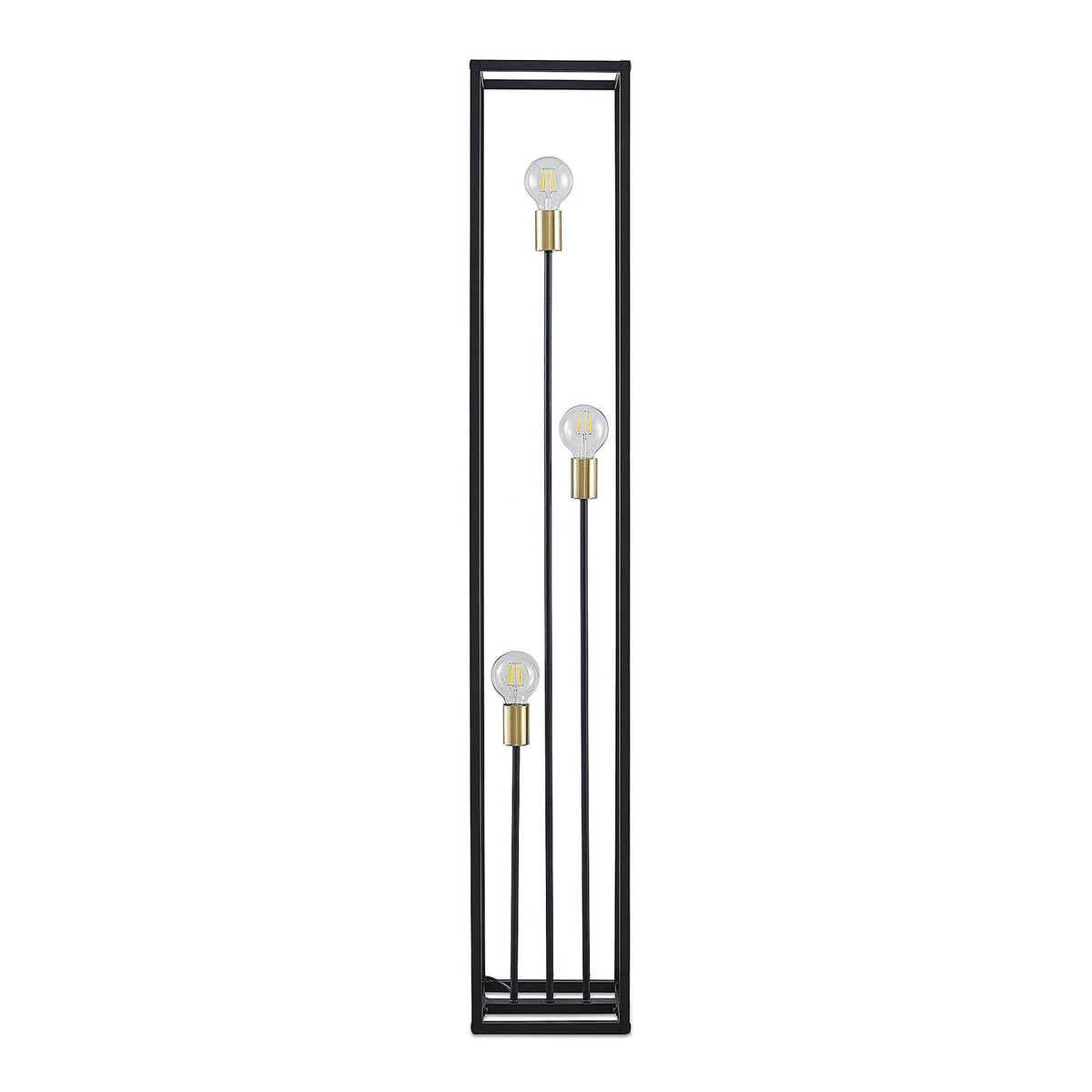 Lindby Tiliane Käfig-Stehlampe Stehleuchte Wohnzimmerlampe 3-flammig E27 schwarz - 8503823417306