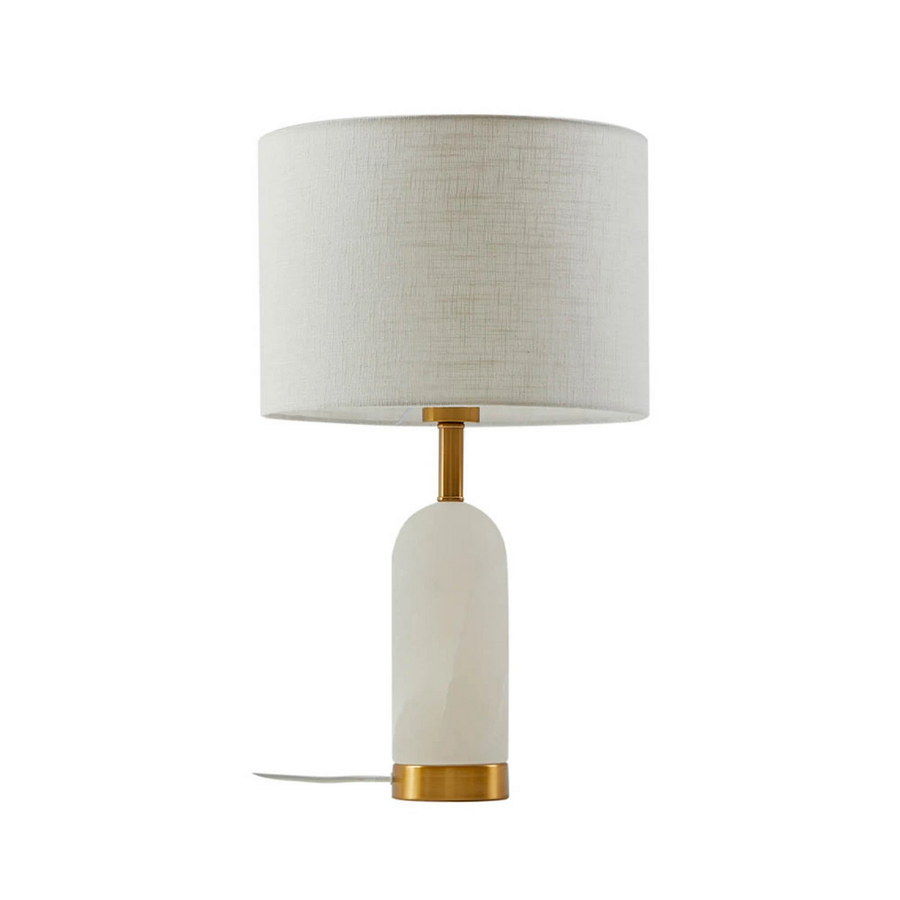 Lindby Tischlampe Alabaster Tischleuchte Tischlicht Weiß/Gold ø 30 Cm Marmor E27 B-Ware - 4251911794922