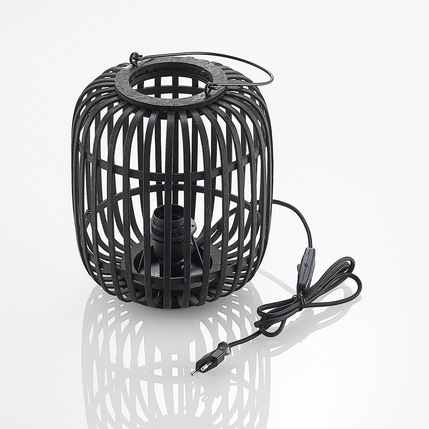 B-Ware Lindby Tischlampe Canyana Schwarz Rattan 27 Cm Tischleuchte Lampe Tischlampe - 4251096596694