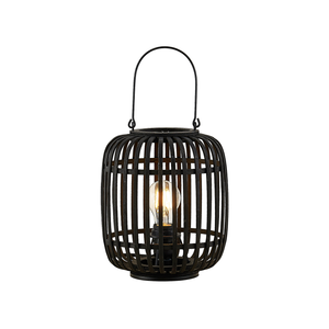 B-Ware Lindby Tischlampe Canyana Schwarz Rattan 27 Cm Tischleuchte Lampe Tischlampe
