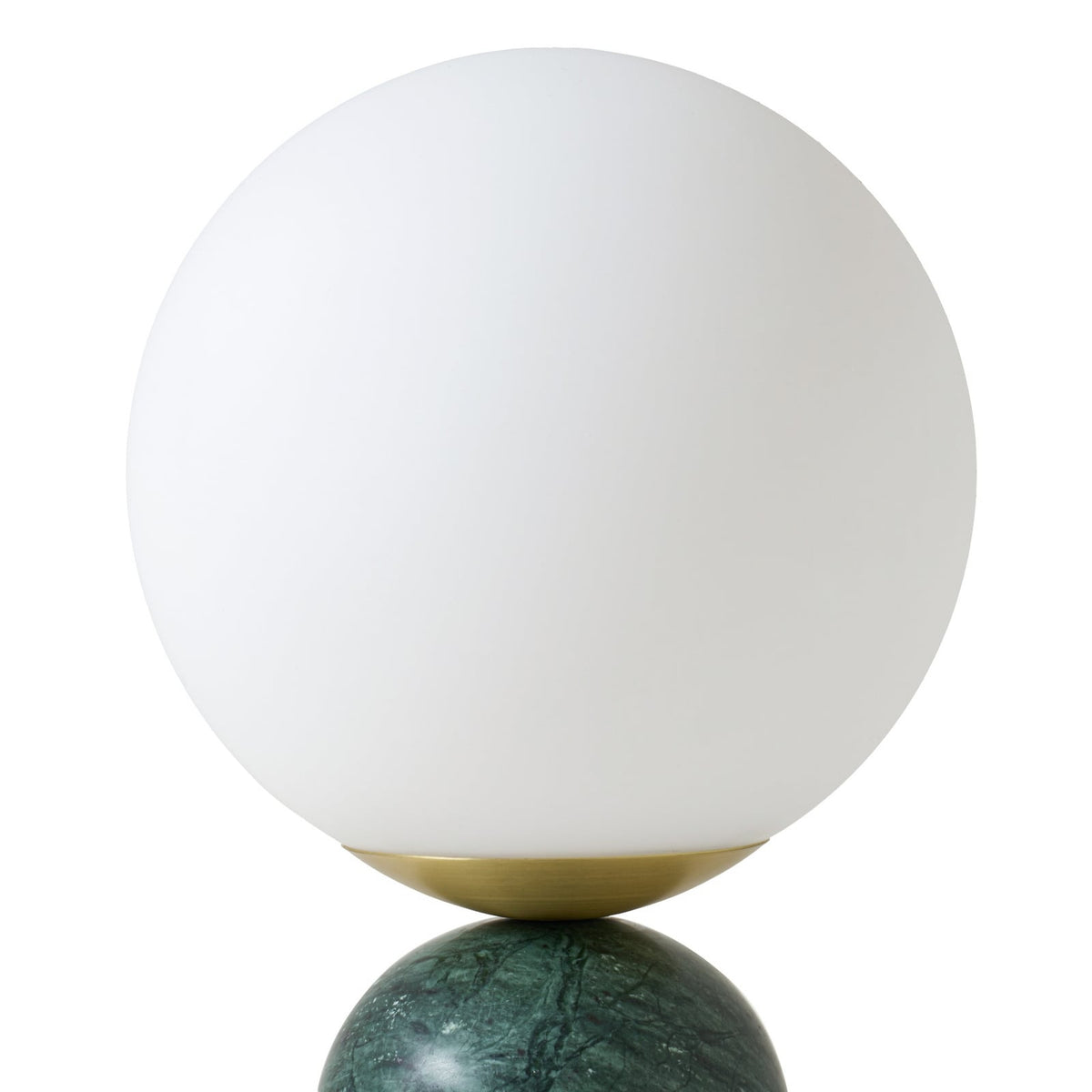 Lindby Tischlampe Tischleuchte Lennes Marmor Glas grün weiß Schalter Ø20cm - 4255830912412