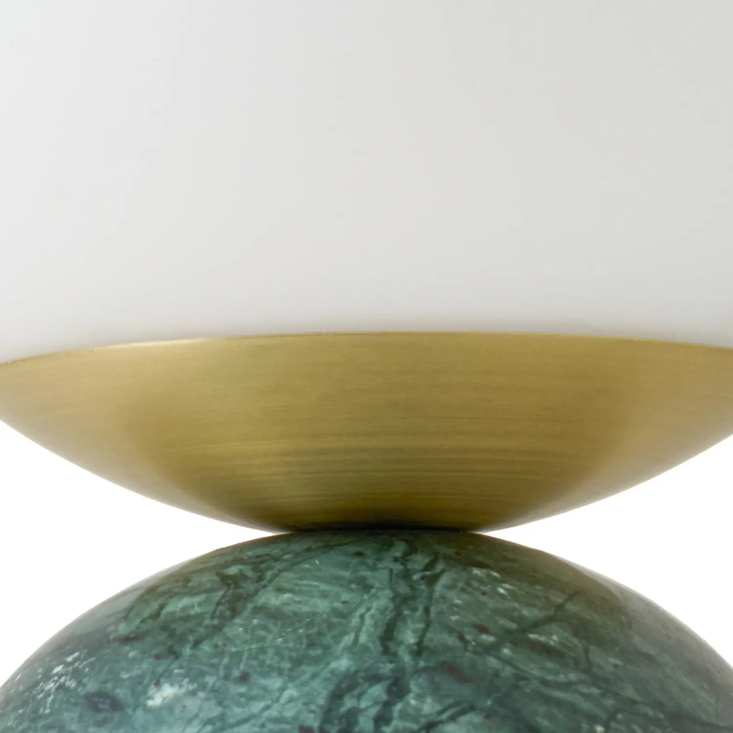 B-Ware Lindby Tischlampe Tischleuchte Lennes Marmor Glas Grün Weiß Schalter ø20cm - 4255830912412