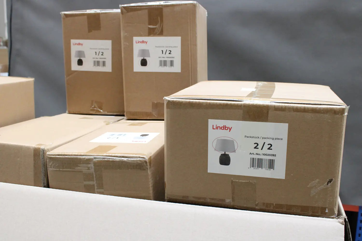 B-Ware Lindby Tischleuchte Aelith ø 30 Cm Grau Keramik E27 Tischlampe Lampe 20 Stück - 4251911778120