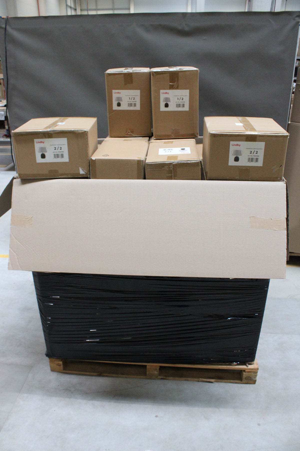 Lindby Tischleuchte Aelith Ø 30 cm grau Keramik E27 Tischlampe Lampe 20 STÜCK - 4251911778120