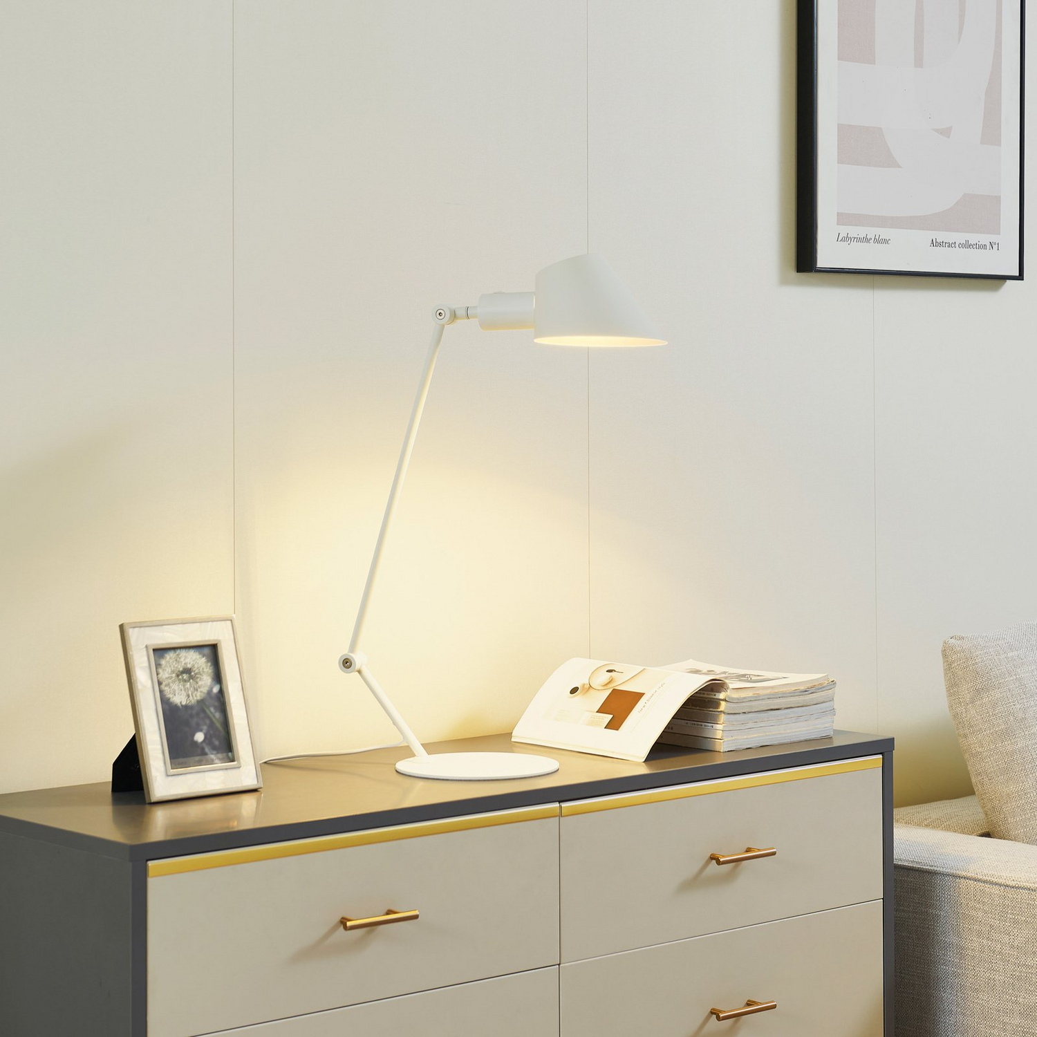 B-Ware Lindby Tischleuchte Corali Weiß Metall Höhe 64 Cm Leselampe Tischlampe Lampe666 - 4251911785722