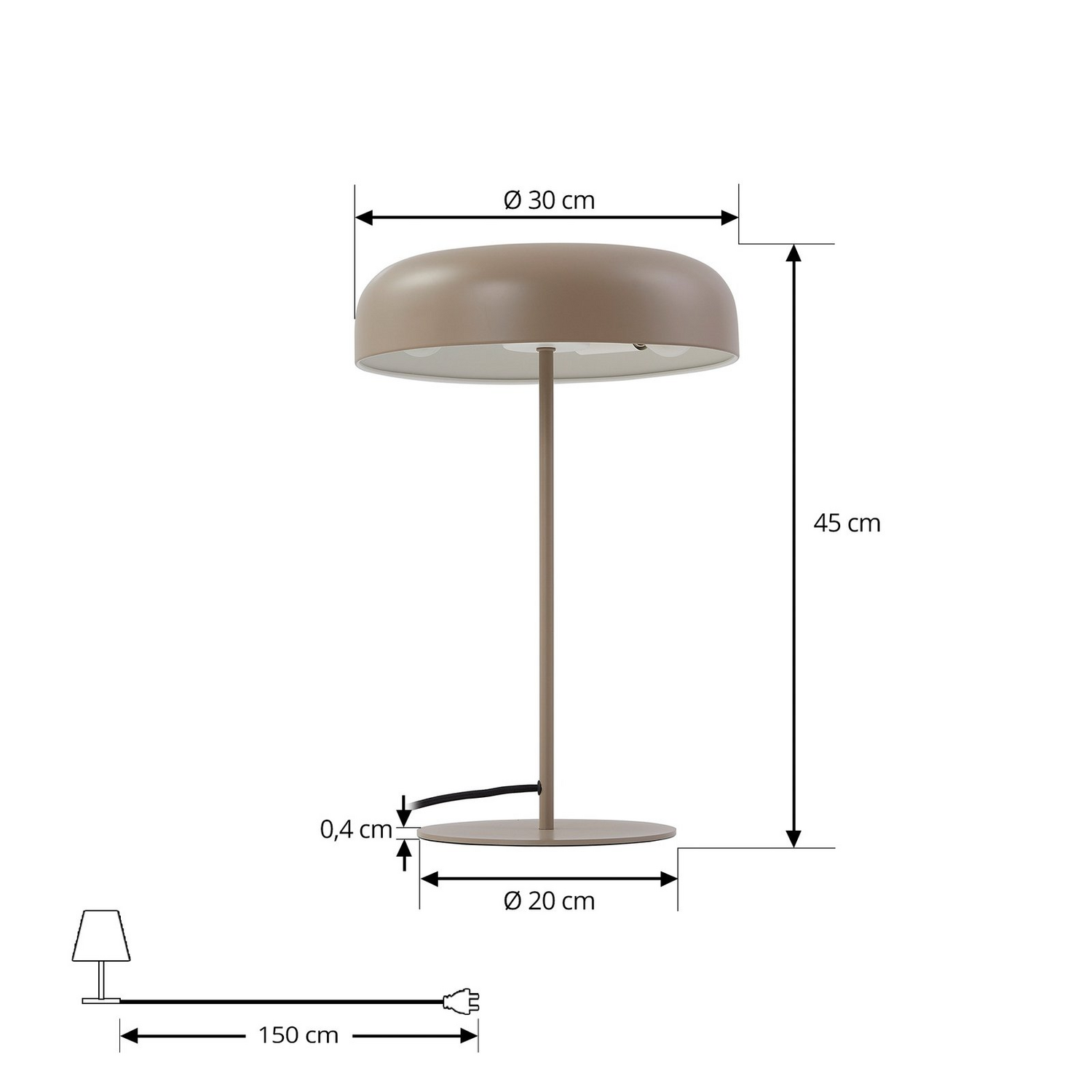B-Ware Lindby Tischleuchte Edion Beige Metall 45 Cm Tischlampe Lampe Leuchte Leselampe