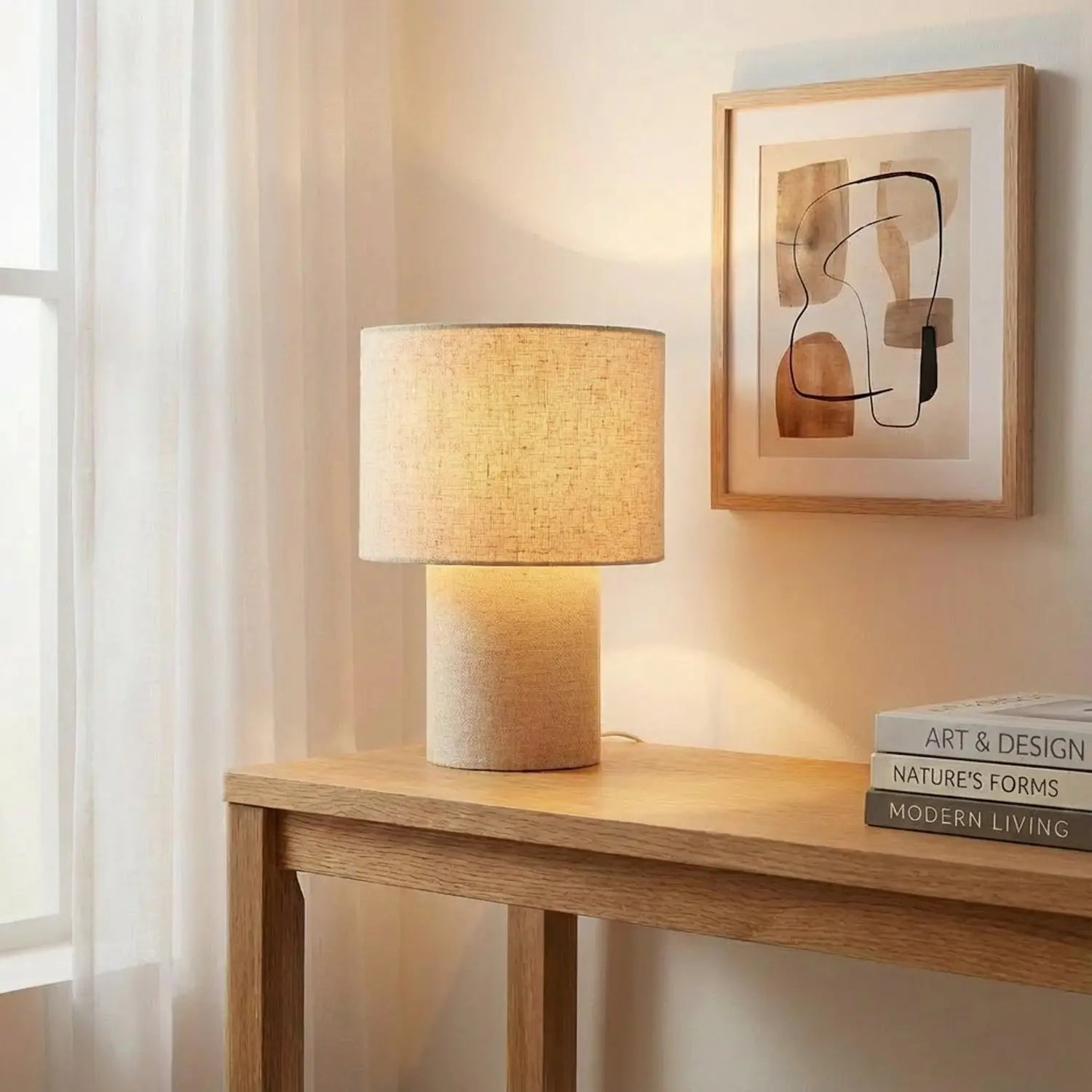B-Ware Lindby Tischleuchte Lampe Elfie Textil Beige E27 Schalter - 4255830906480