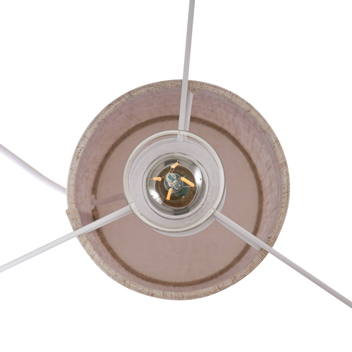 Lindby Tischleuchte Tischlampe Elfie Leuchte Beige Leinen Schalter E27 LED Lampe - 4255830906497