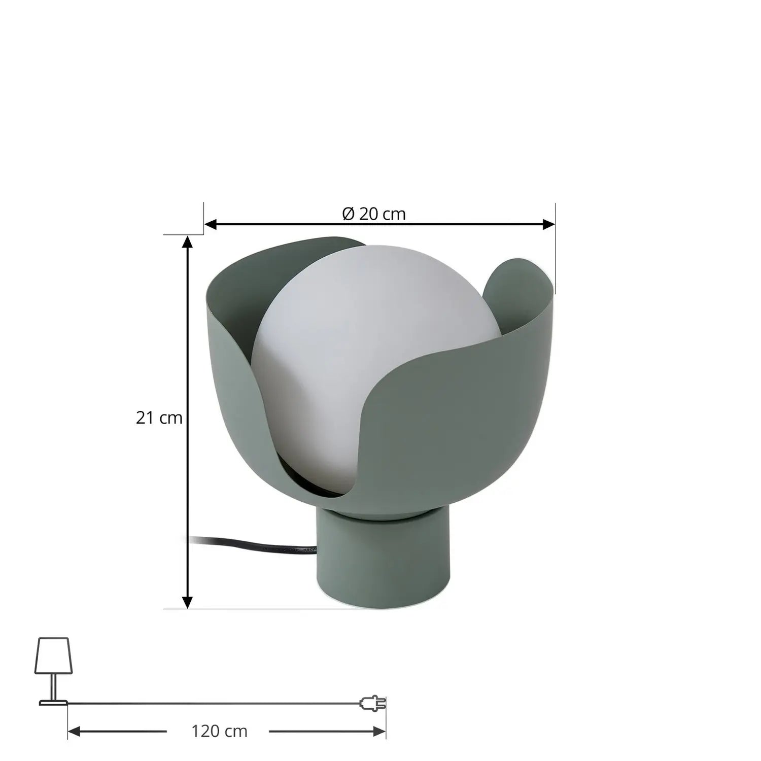 B-Ware Lindby Tischleuchte Tischlampe Glaslampe Fiora Grün Glas 20 Cm Siehe Text - 4251911792638