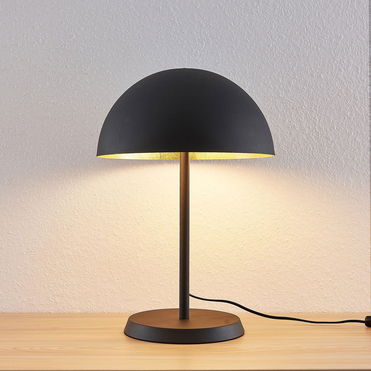 B-Ware Lindby Tischleuchte Idalene Schreibtischlampe Bürolampe E27 Metall Schwarz Gold
