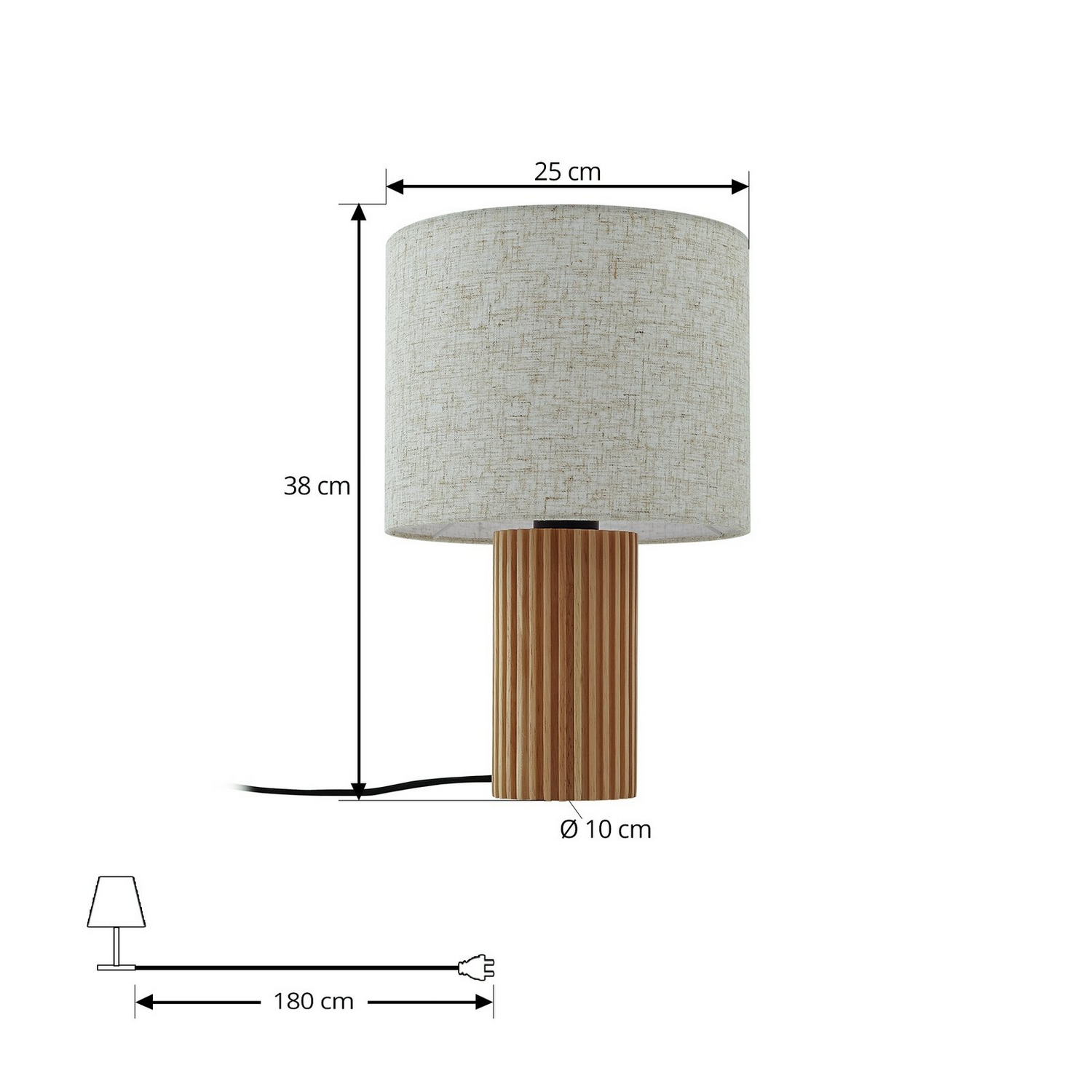 Lindby Tischleuchte Lampe Kimiko Nachtiischlampe Leuchte Led 38 Cm E27 Schalter B-Ware - 4251911798517