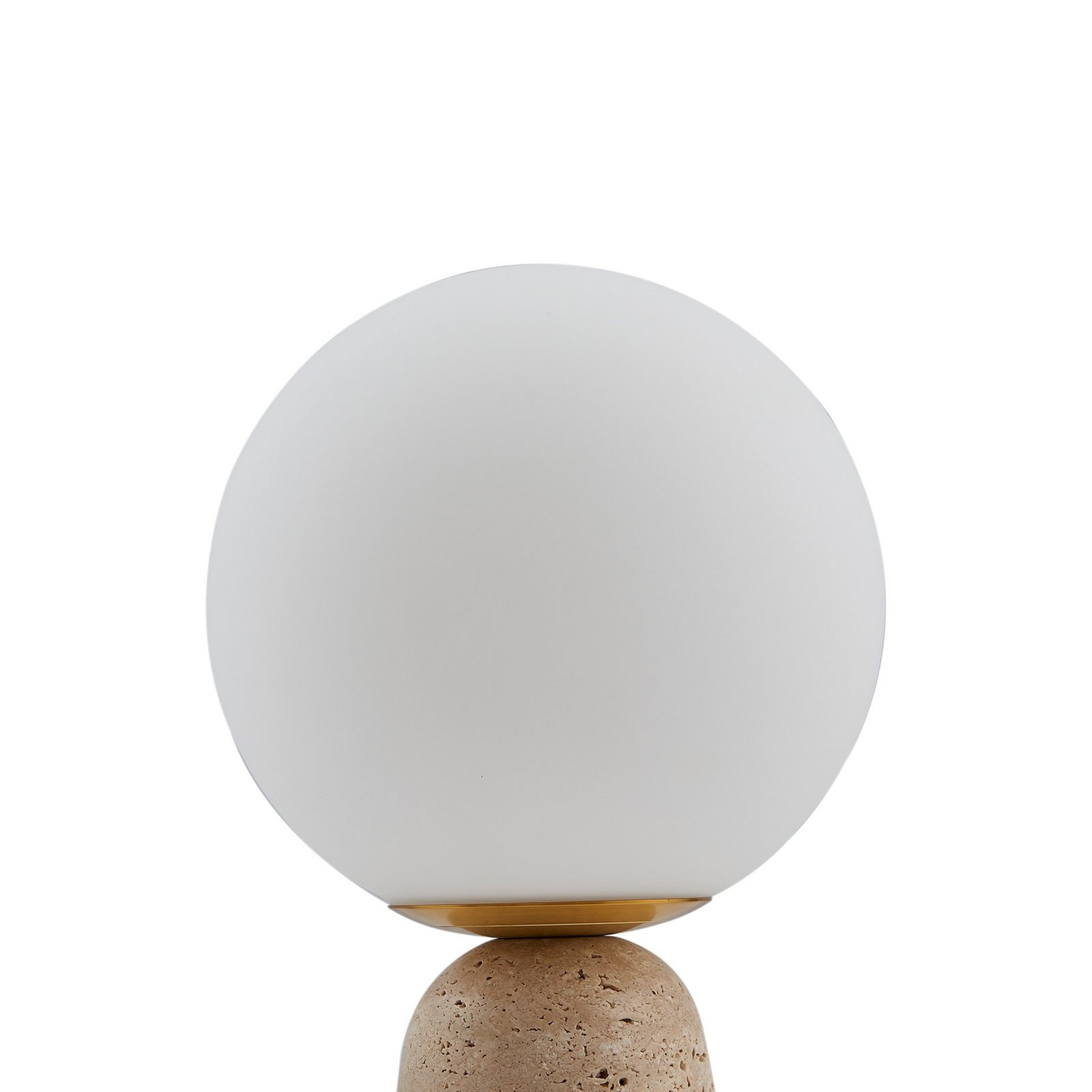 Lindby Tischleuchte Lampe Licht Kirstan Beige Weiß Glas Stein 33 Cm B-Ware