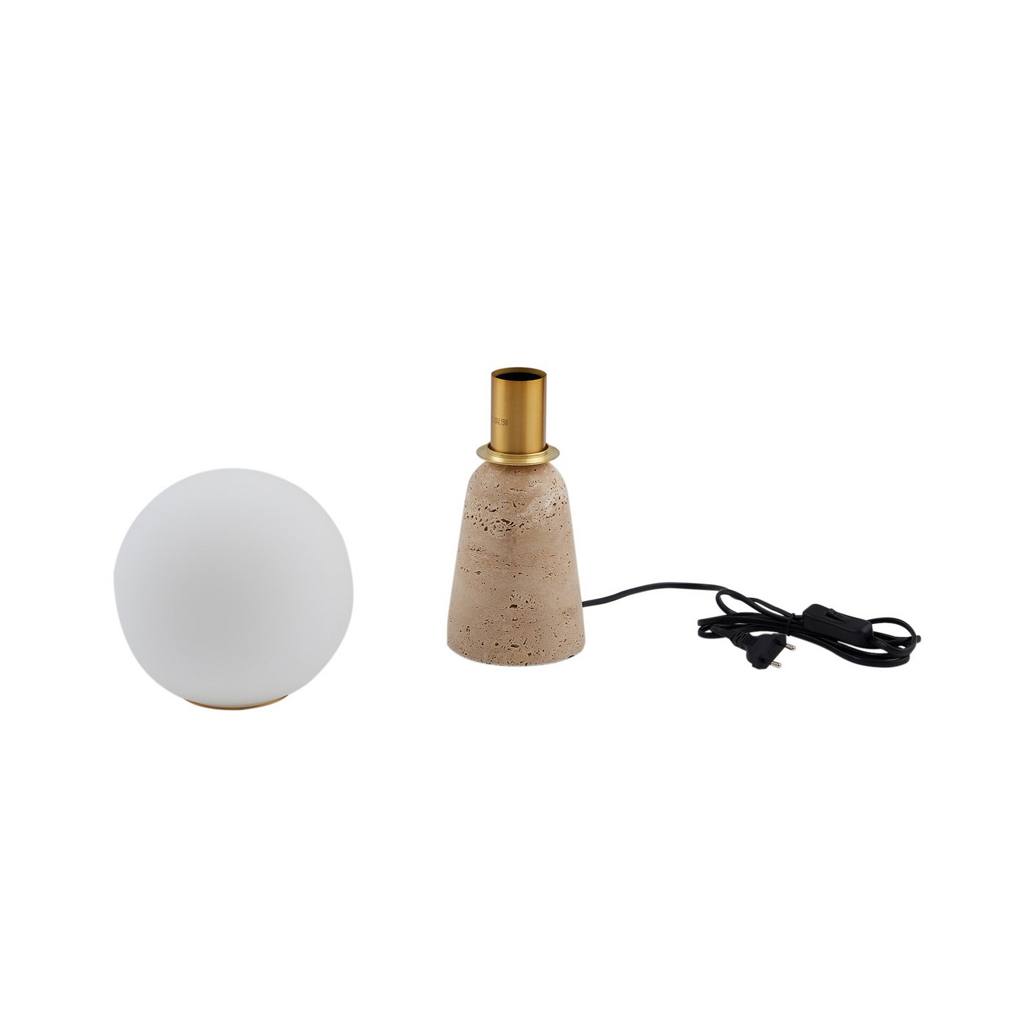 Lindby Tischleuchte Lampe Licht Kirstan Beige Weiß Glas Stein 33 Cm B-Ware