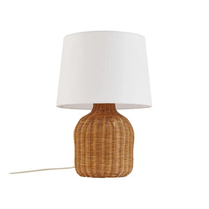 B-Ware Lindby Tischleuchte Tischlampe Lirenda Rattan Leuchte Lampe Natur/Weiß H52cm