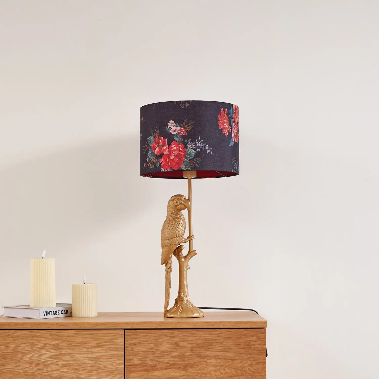 B-Ware Lindby Tischleuchte Lampe Marula Gold Blumenprint Textil E27 Höhe 63 Cm Leuchte - 4255830903083