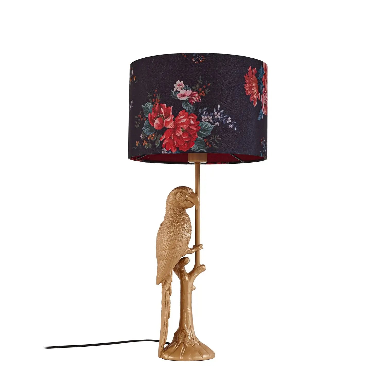 B-Ware Lindby Tischleuchte Lampe Marula Gold Blumenprint Textil E27 Höhe 63 Cm Leuchte - 4255830903083