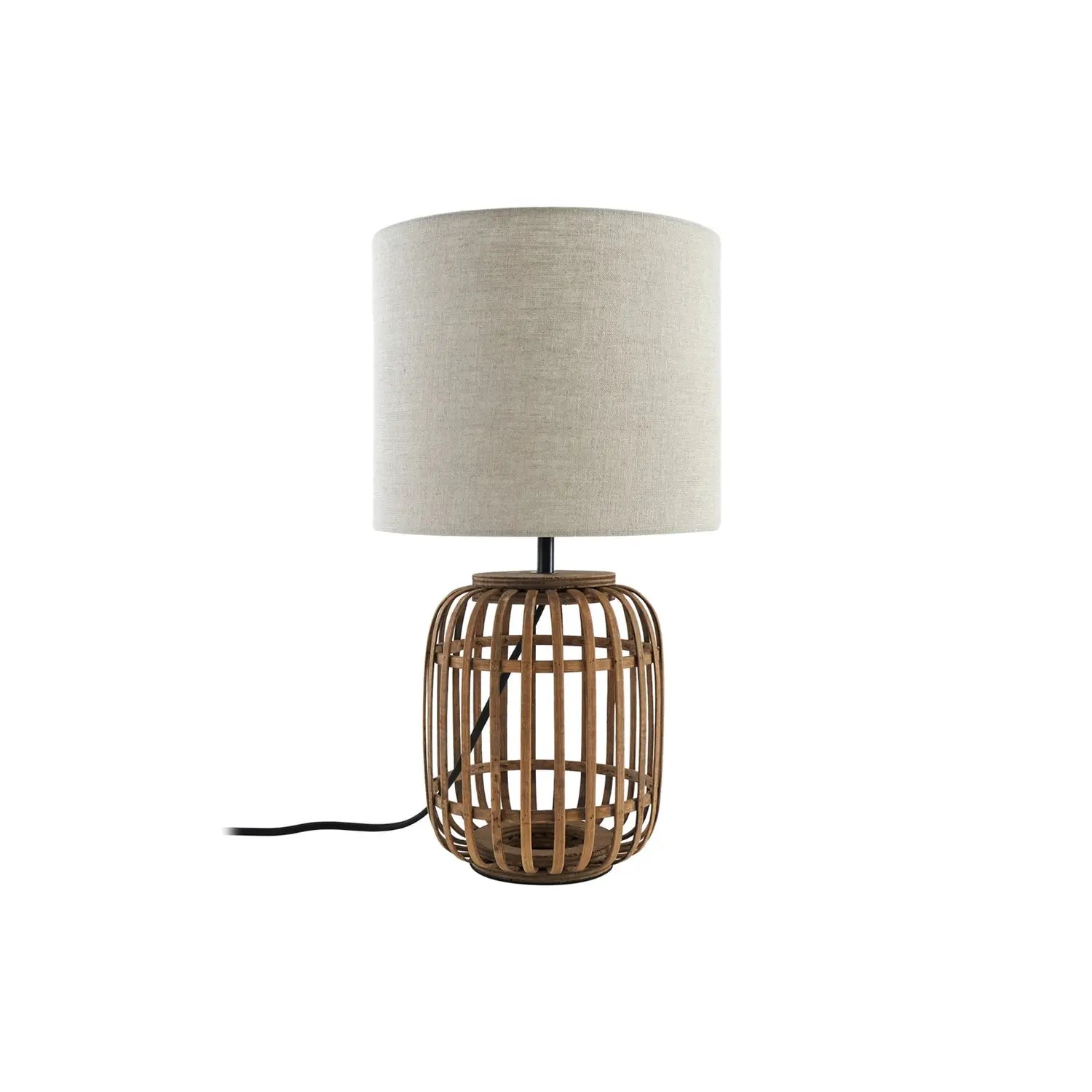 B-Ware Lindby Tischleuchte Lampe Marzanna Grau Bambus 425 Cm E27 - 4251911777710