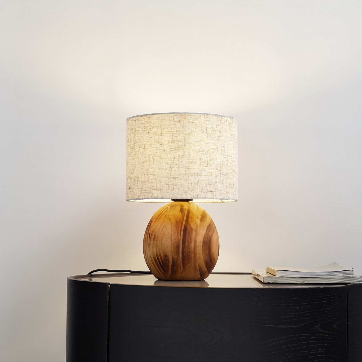 B-Ware Lindby Tischleuchte Lampe Mayumi Holz Textil E27 Höhe 31 Cm - 4251911798524