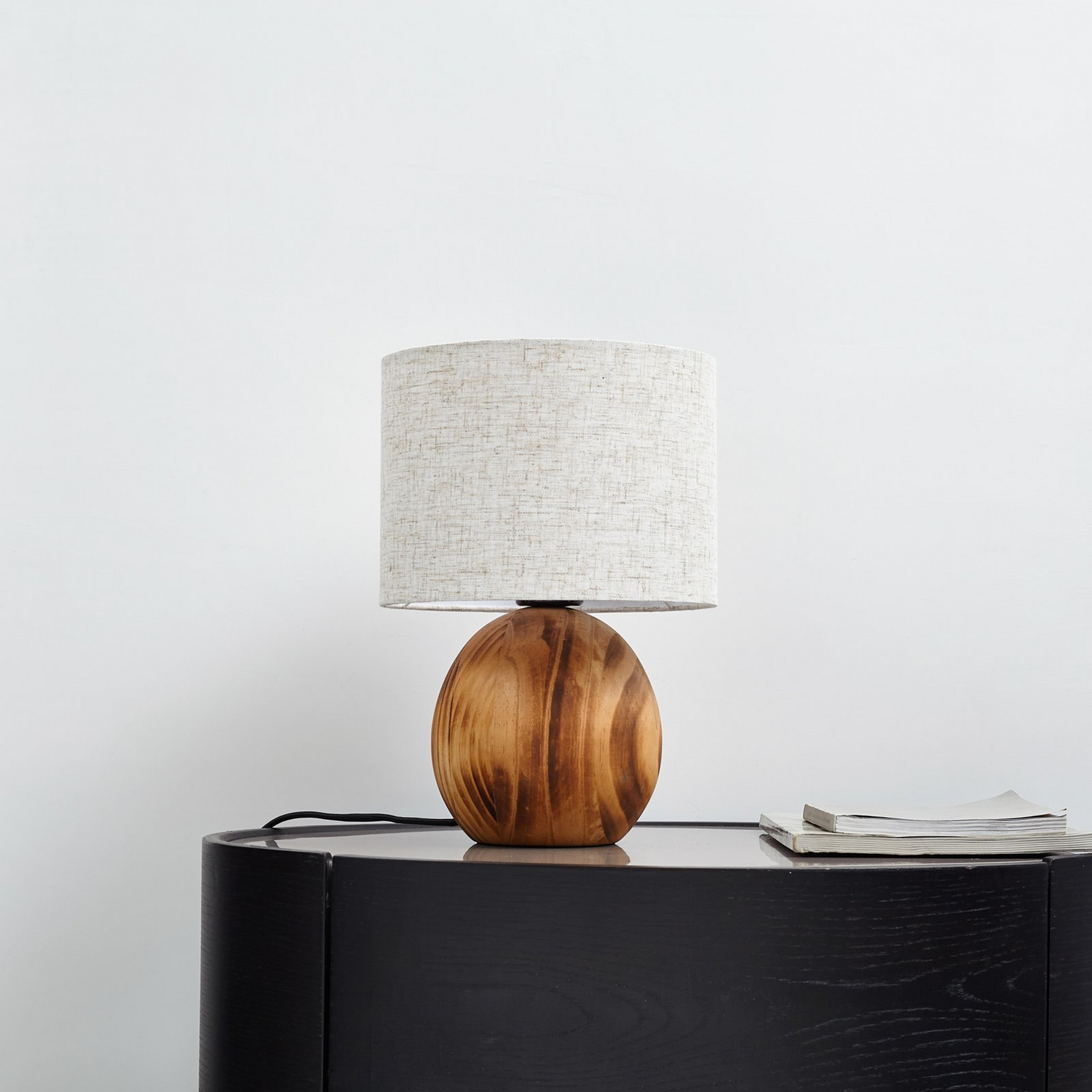 B-Ware Lindby Tischleuchte Lampe Mayumi Holz Textil E27 Höhe 31 Cm - 4251911798524