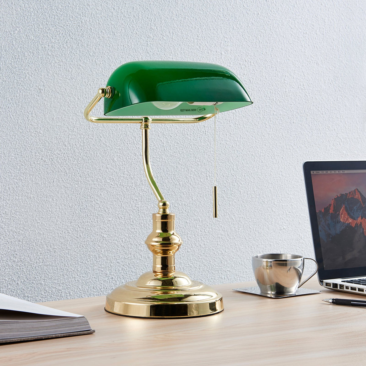 Lindby Tischleuchte Milenka LED Lampe Tischlampe Leuchte messing grün 39cm - 4251096523881