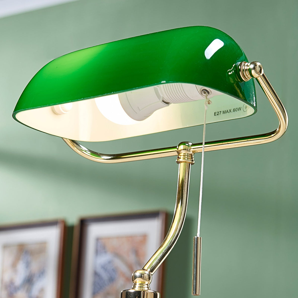 Lindby Tischleuchte Milenka LED Lampe Tischlampe Leuchte messing grün 39cm - 4251096523881