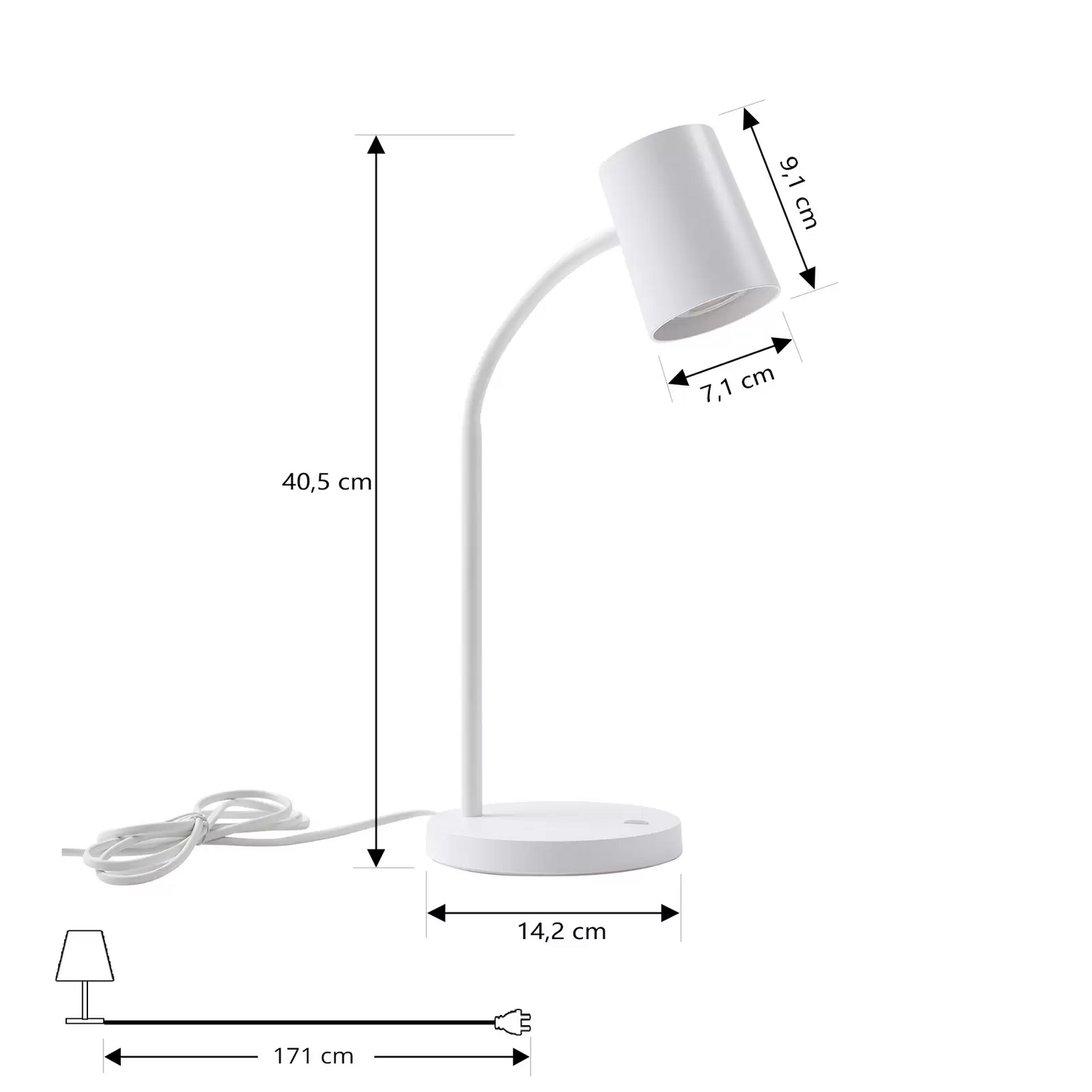 B-Ware Lindby Tischleuchte Radka Weiß Kunststoff Gu10 Flexarm Tischlampe Lampe Leuchte