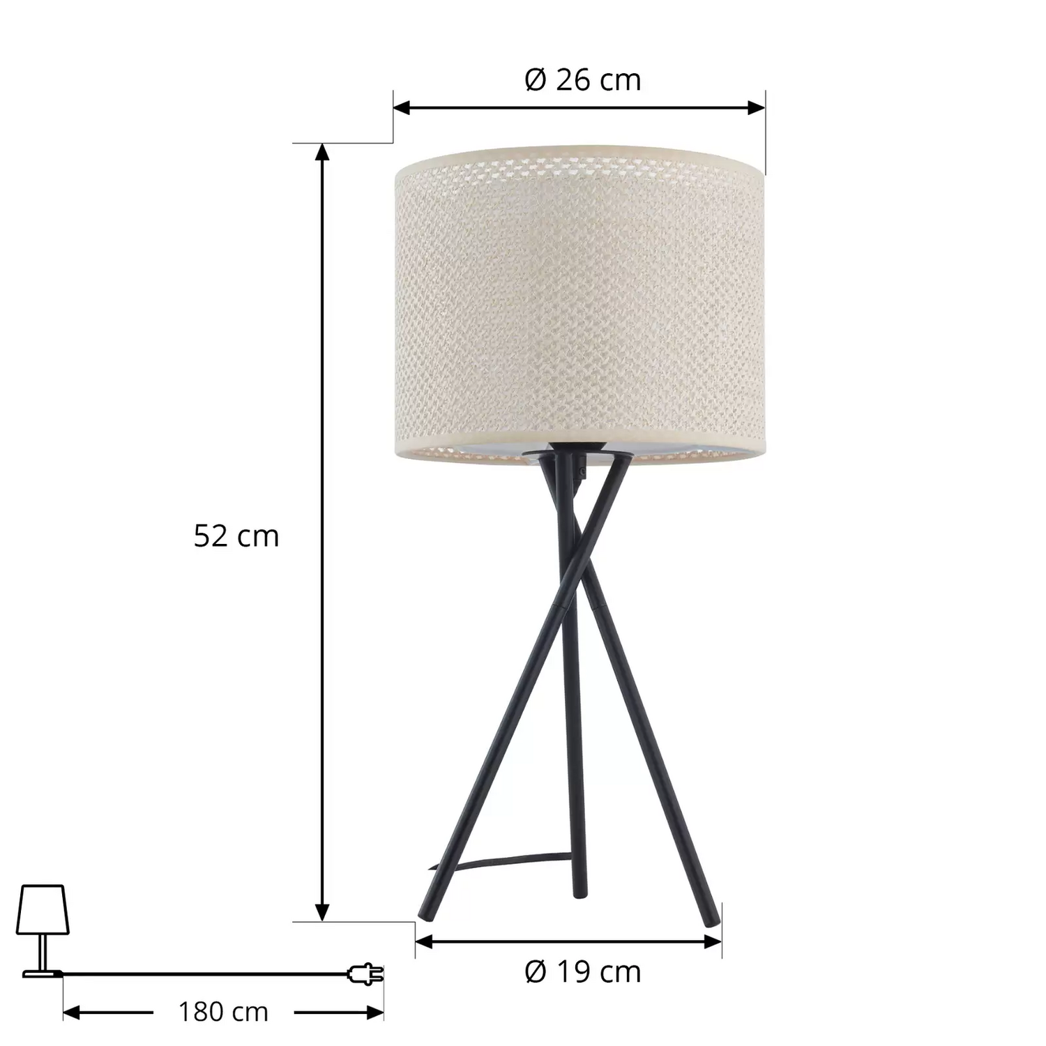 B-Ware Lindby Tischleuchte Soula Tischlampe Tischlicht ø 26 Cm Beige Kunststoff  E27 - 4251911765533