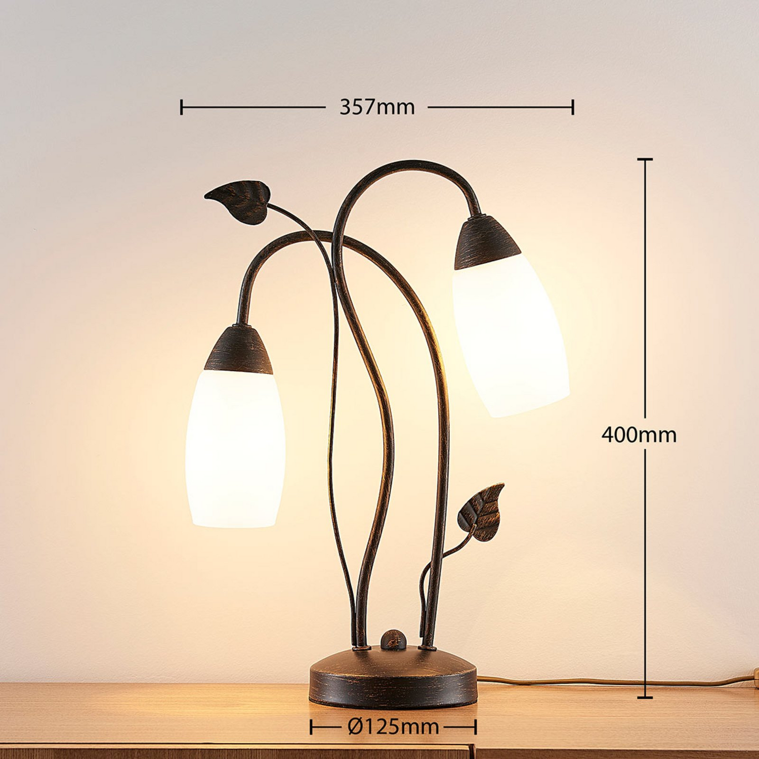 B-Ware Lindby Led Tischlampe Stefania 2 Fl. Tischlampe Dekolampe Dekoleuchte Schwarz - 4251096534887